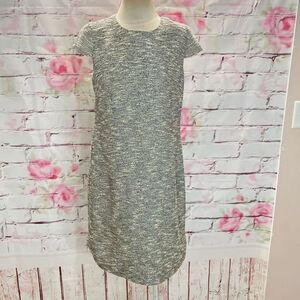 🔥5 for $25🔥 J. Crew Women's Cap Sleeve Lined Tweed Shift Mini Gray Dress Size 8
